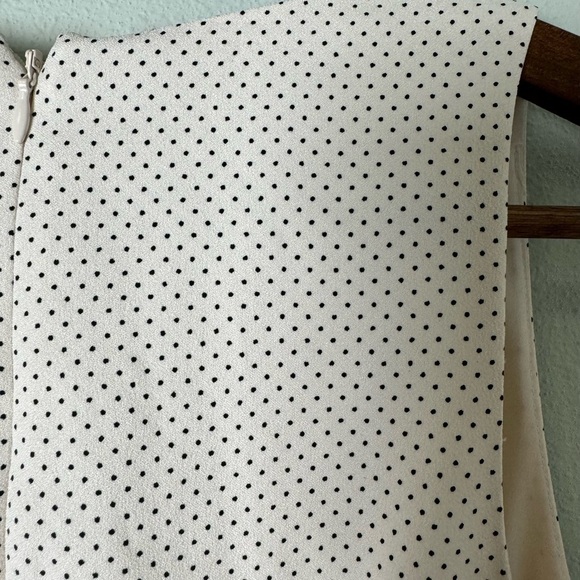 NWT Ruffle-Hem Sheath Dress Banana Republic Factory Off White Dot Size 8 - Picture 9 of 11